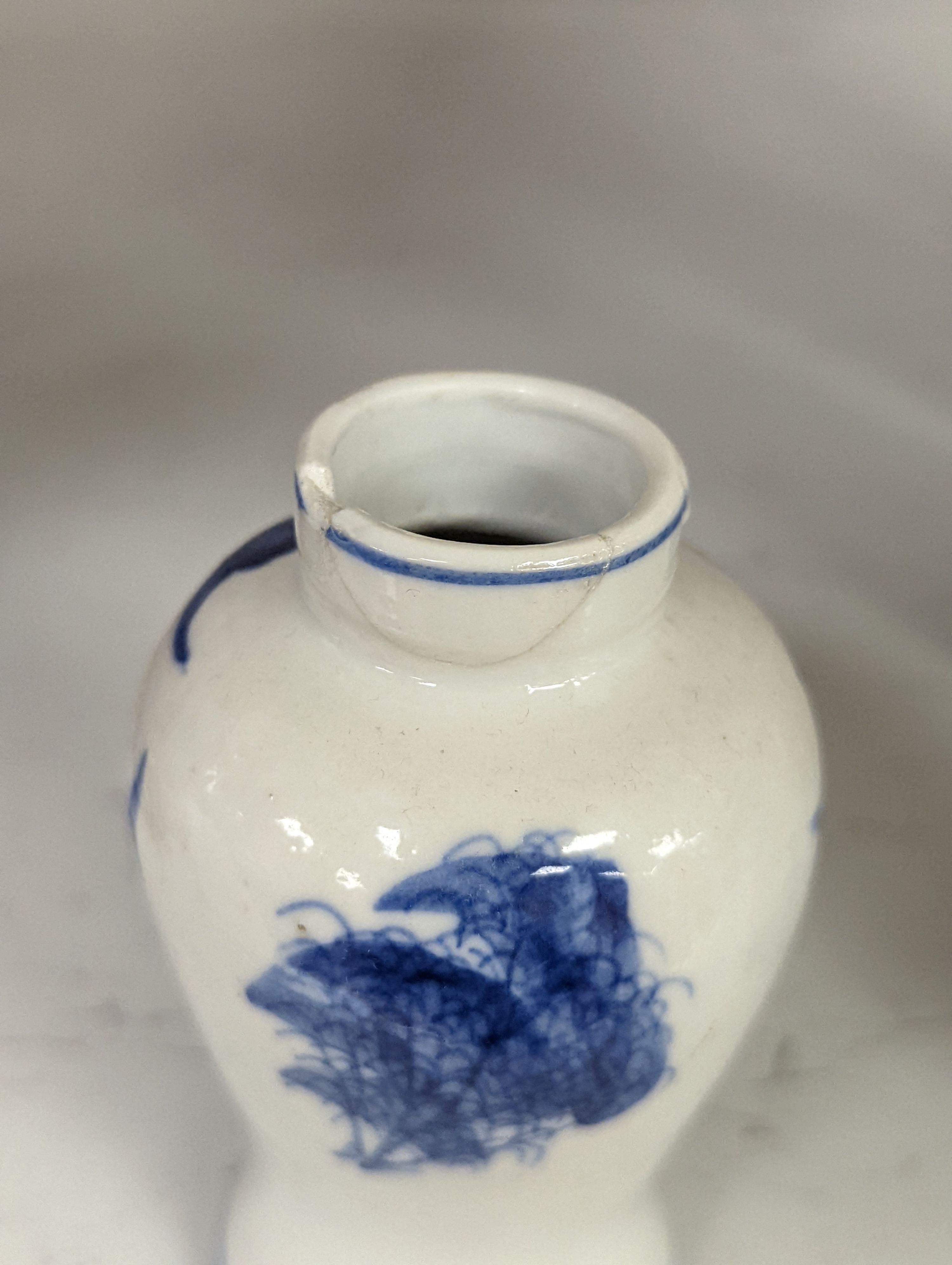 Assorted small Chinese blue and white vases etc., tallest 22cm